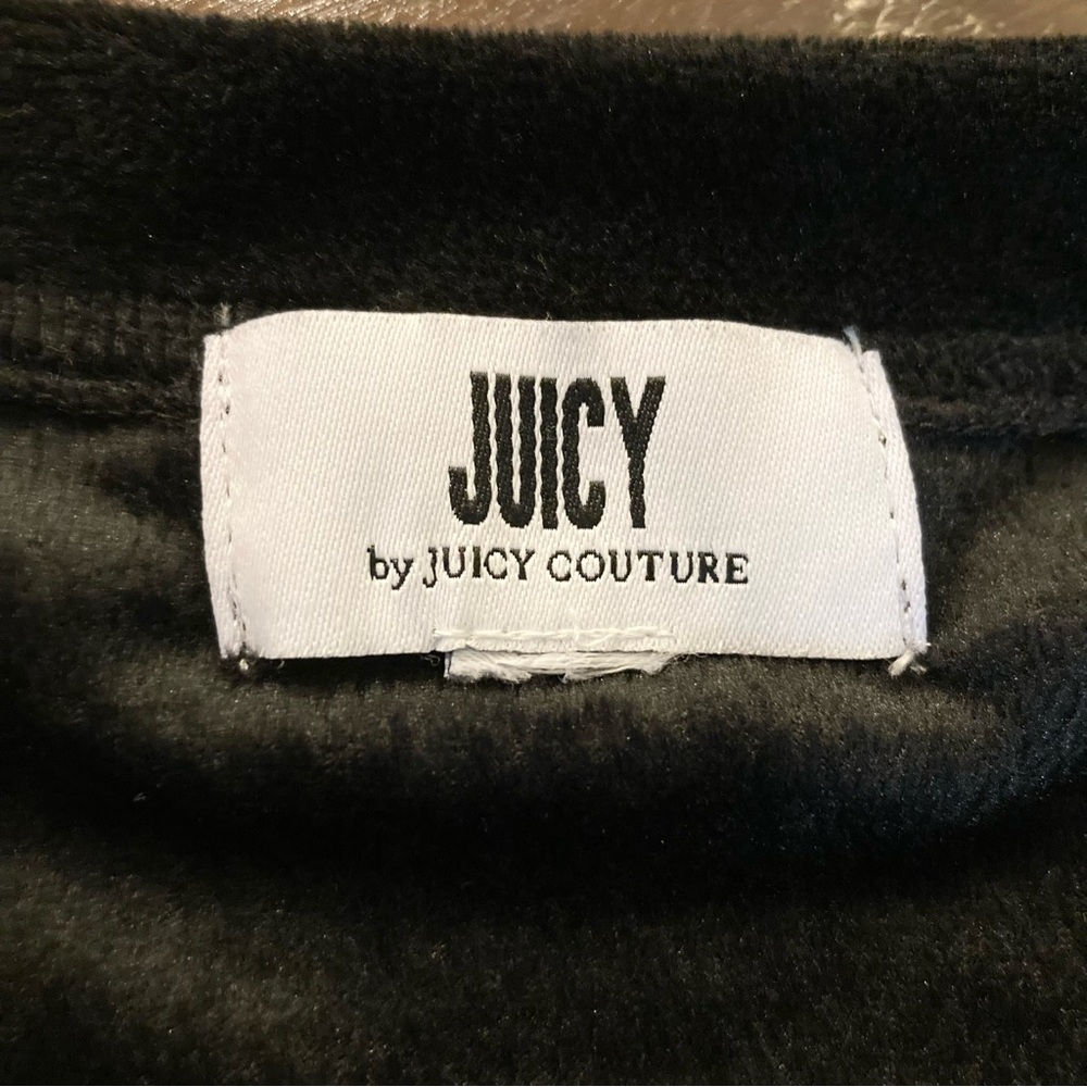 Juicy Couture Black Velvet Tracksuit Velour Set Jogger Pants Top Size S Small - Picture 7 of 10